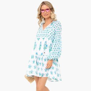 Oliphant Block Print Blue Dress